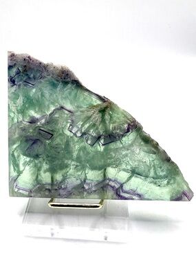 Rainbow Fluorite Crystal Slab- includes metal acrylic display stand